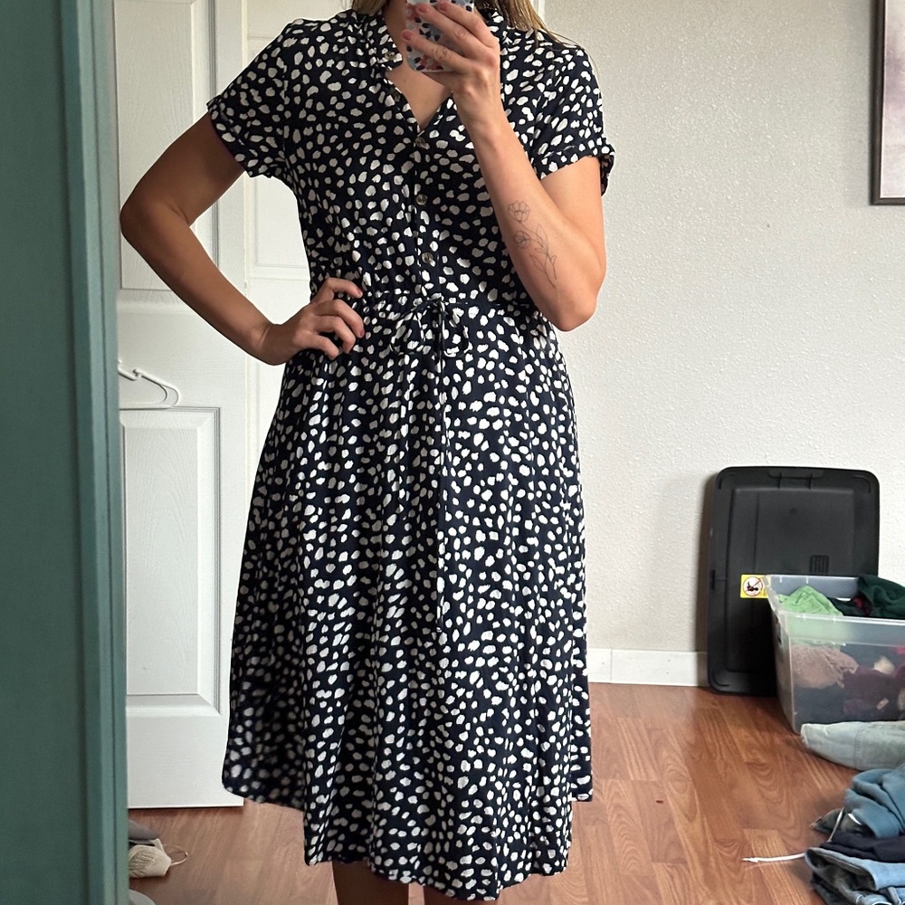 Button front midi dress